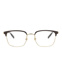 Montblanc Montblanc Mens Square/Rectangle Gold Gold Transparent Fashion Designer Eyewear