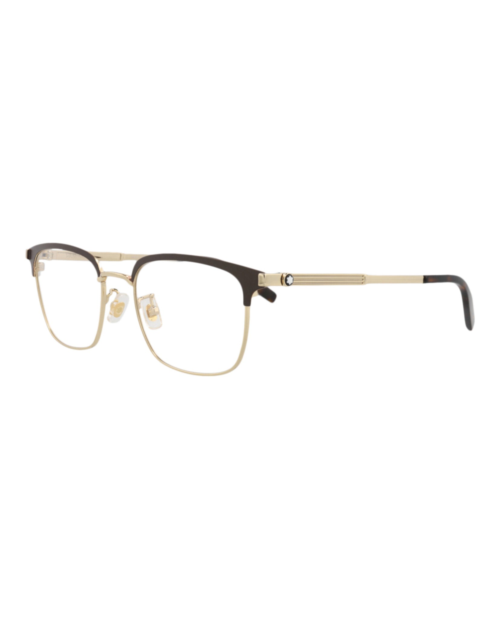 Montblanc Montblanc Mens Square/Rectangle Gold Gold Transparent Fashion Designer Eyewear