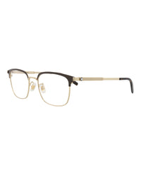 Montblanc Montblanc Mens Square/Rectangle Gold Gold Transparent Fashion Designer Eyewear