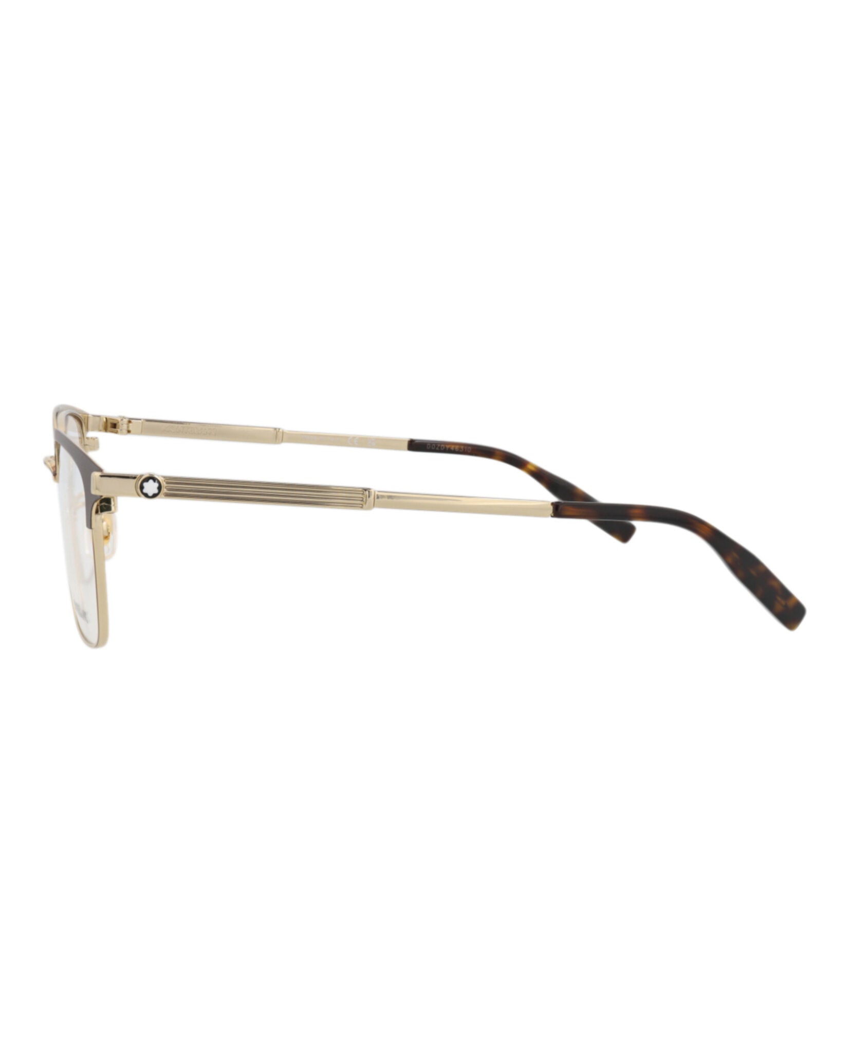 Montblanc Montblanc Mens Square/Rectangle Gold Gold Transparent Fashion Designer Eyewear