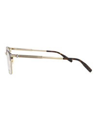 Montblanc Montblanc Mens Square/Rectangle Gold Gold Transparent Fashion Designer Eyewear
