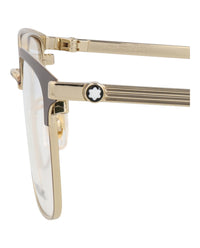 Montblanc Montblanc Mens Square/Rectangle Gold Gold Transparent Fashion Designer Eyewear