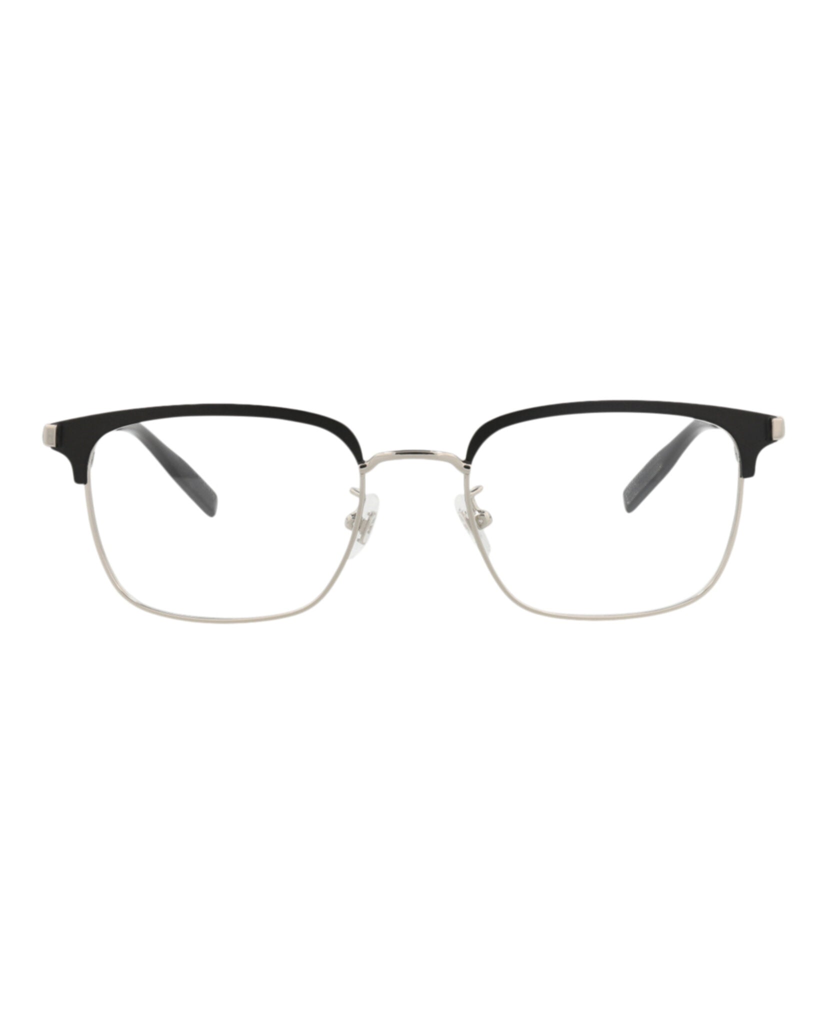 Montblanc Montblanc Mens Square/Rectangle Silver Silver Transparent Fashion Designer Eyewear