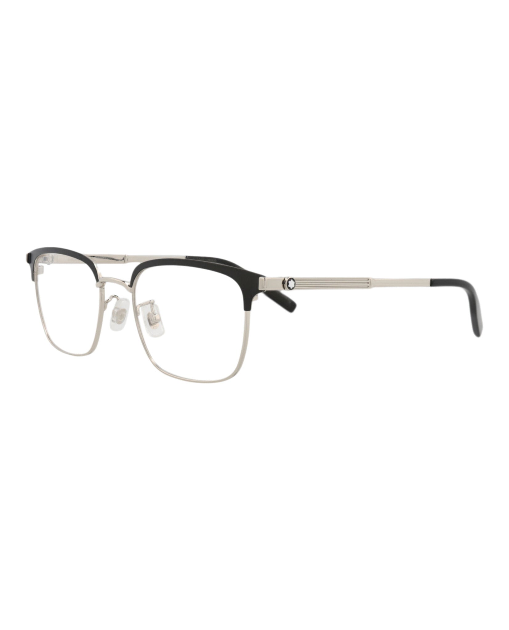 Montblanc Montblanc Mens Square/Rectangle Silver Silver Transparent Fashion Designer Eyewear