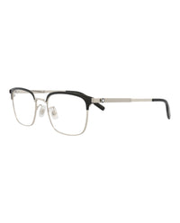 Montblanc Montblanc Mens Square/Rectangle Silver Silver Transparent Fashion Designer Eyewear