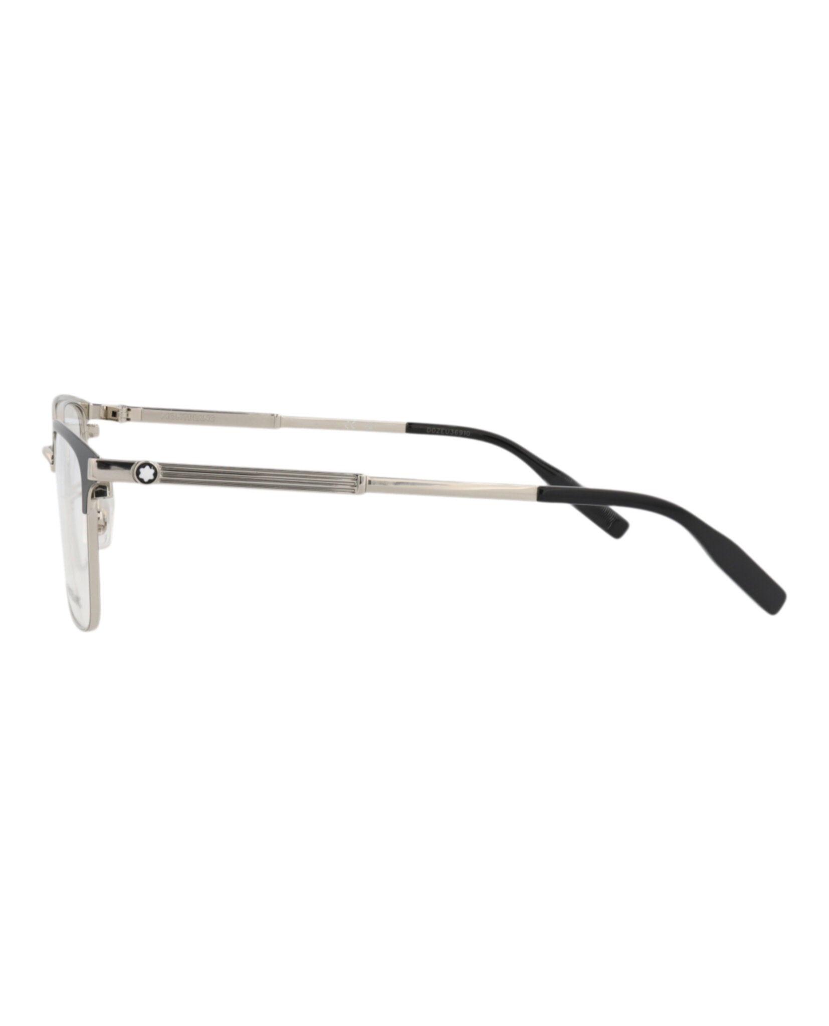 Montblanc Montblanc Mens Square/Rectangle Silver Silver Transparent Fashion Designer Eyewear
