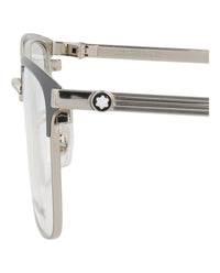 Montblanc Montblanc Mens Square/Rectangle Silver Silver Transparent Fashion Designer Eyewear