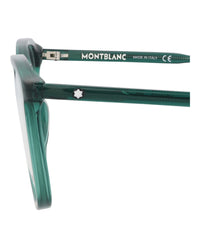 Montblanc Mens Square/Rectangle Green Green Transparent Fashion Designer Eyewear