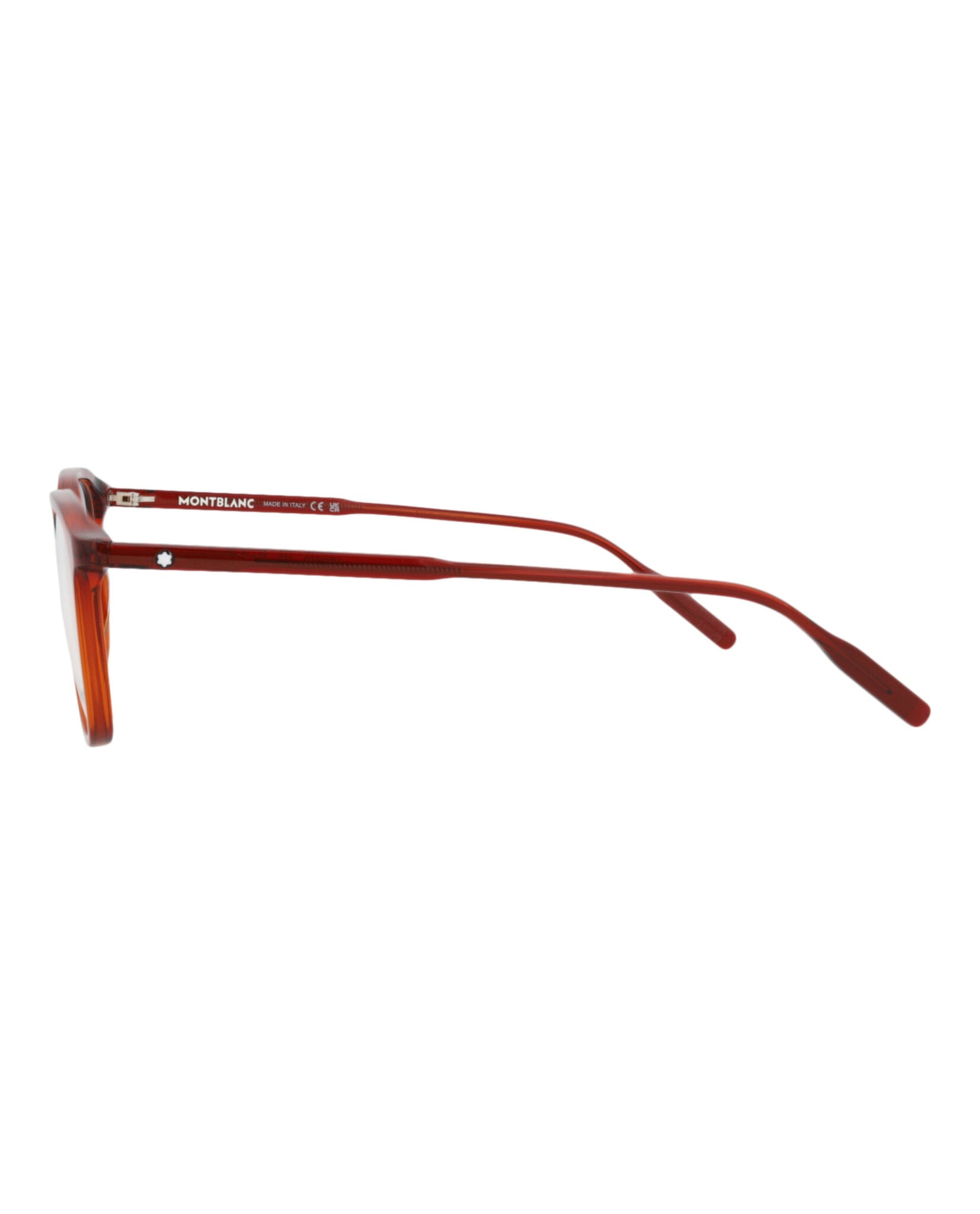 Montblanc Mens Square/Rectangle Burgundy Burgundy Transparent Fashion Designer Eyewear