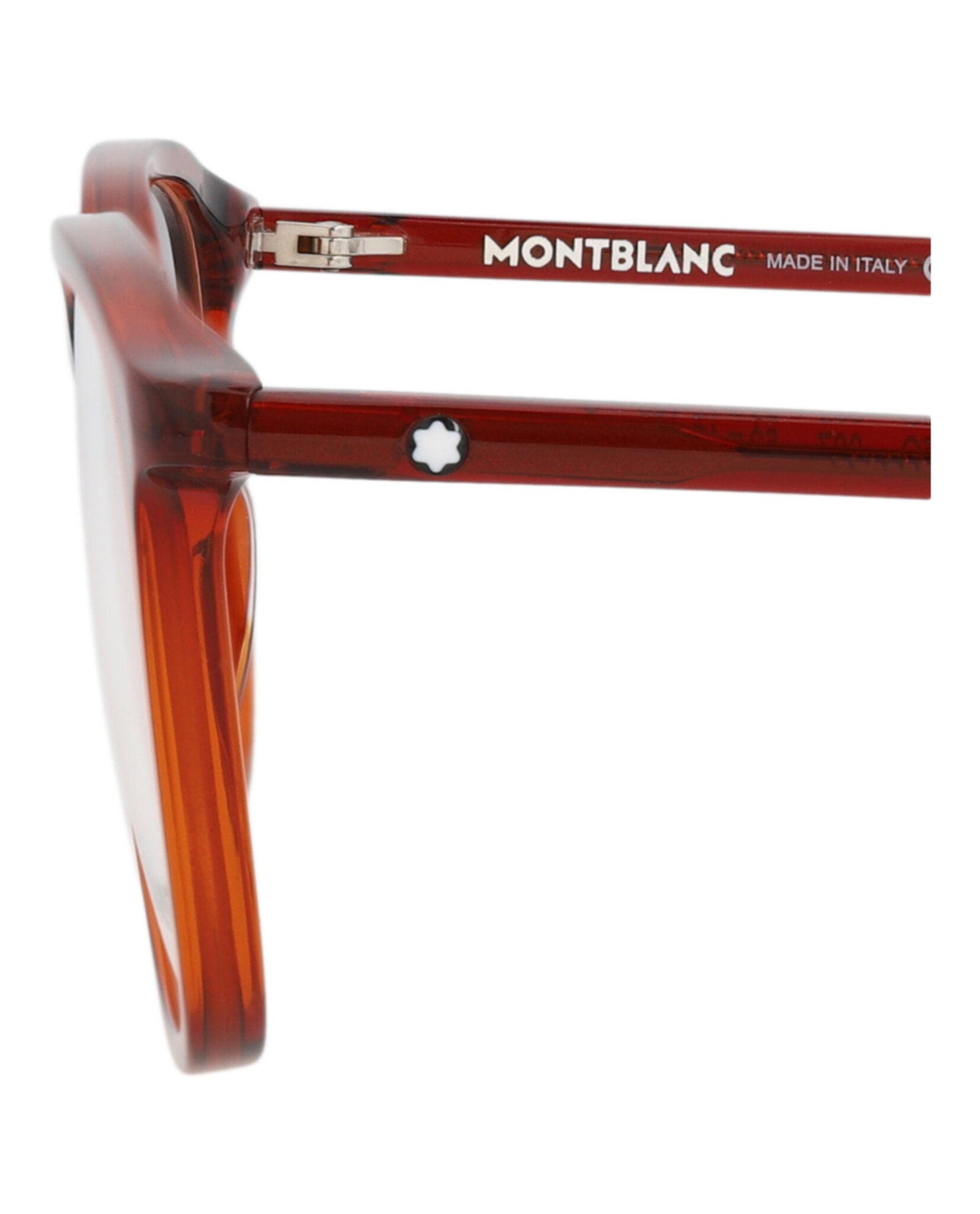 Montblanc Mens Square/Rectangle Burgundy Burgundy Transparent Fashion Designer Eyewear