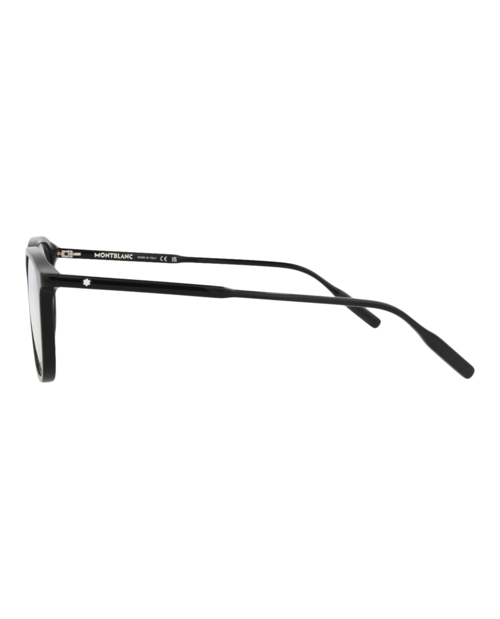 Montblanc Mens Square/Rectangle Black Black Transparent Fashion Designer Eyewear