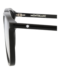 Montblanc Mens Square/Rectangle Black Black Transparent Fashion Designer Eyewear