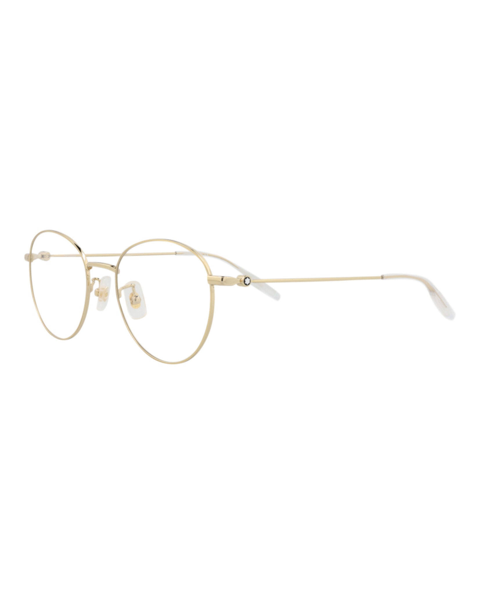 Montblanc Montblanc Mens Round/Oval Gold Gold Transparent Fashion Designer Eyewear