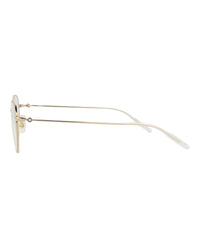 Montblanc Montblanc Mens Round/Oval Gold Gold Transparent Fashion Designer Eyewear