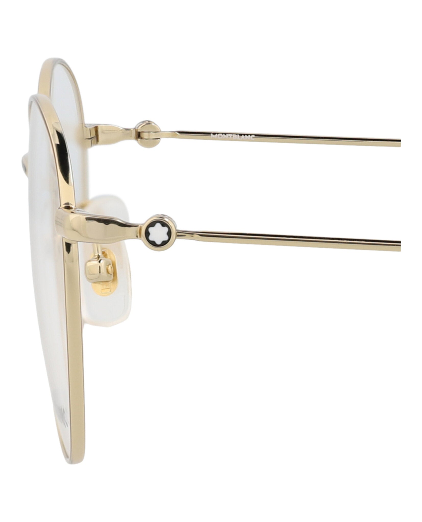 Montblanc Montblanc Mens Round/Oval Gold Gold Transparent Fashion Designer Eyewear
