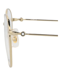 Montblanc Montblanc Mens Round/Oval Gold Gold Transparent Fashion Designer Eyewear