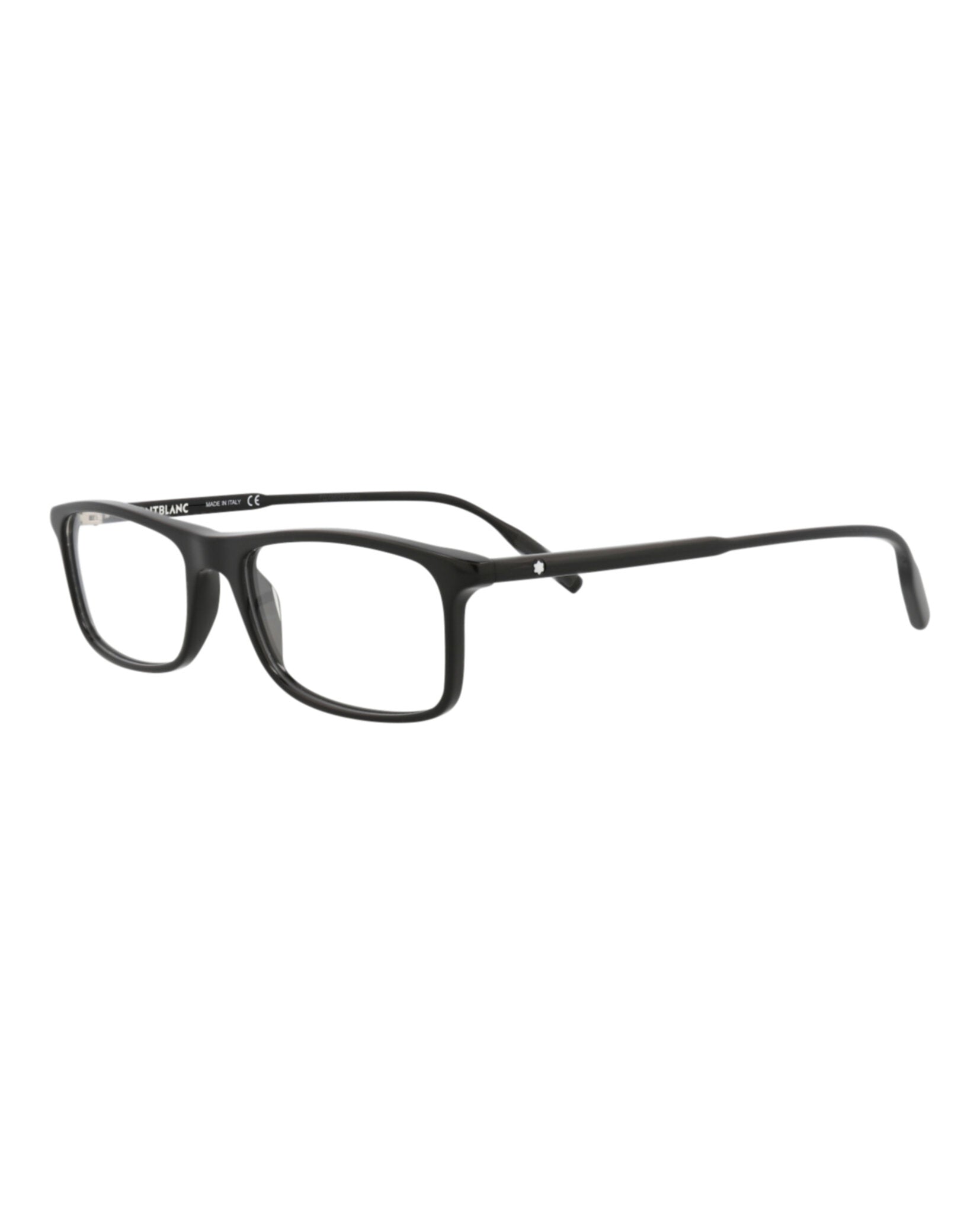 Montblanc Montblanc Mens Square/Rectangle Black Black Transparent Fashion Designer Eyewear