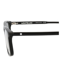 Montblanc Montblanc Mens Square/Rectangle Black Black Transparent Fashion Designer Eyewear