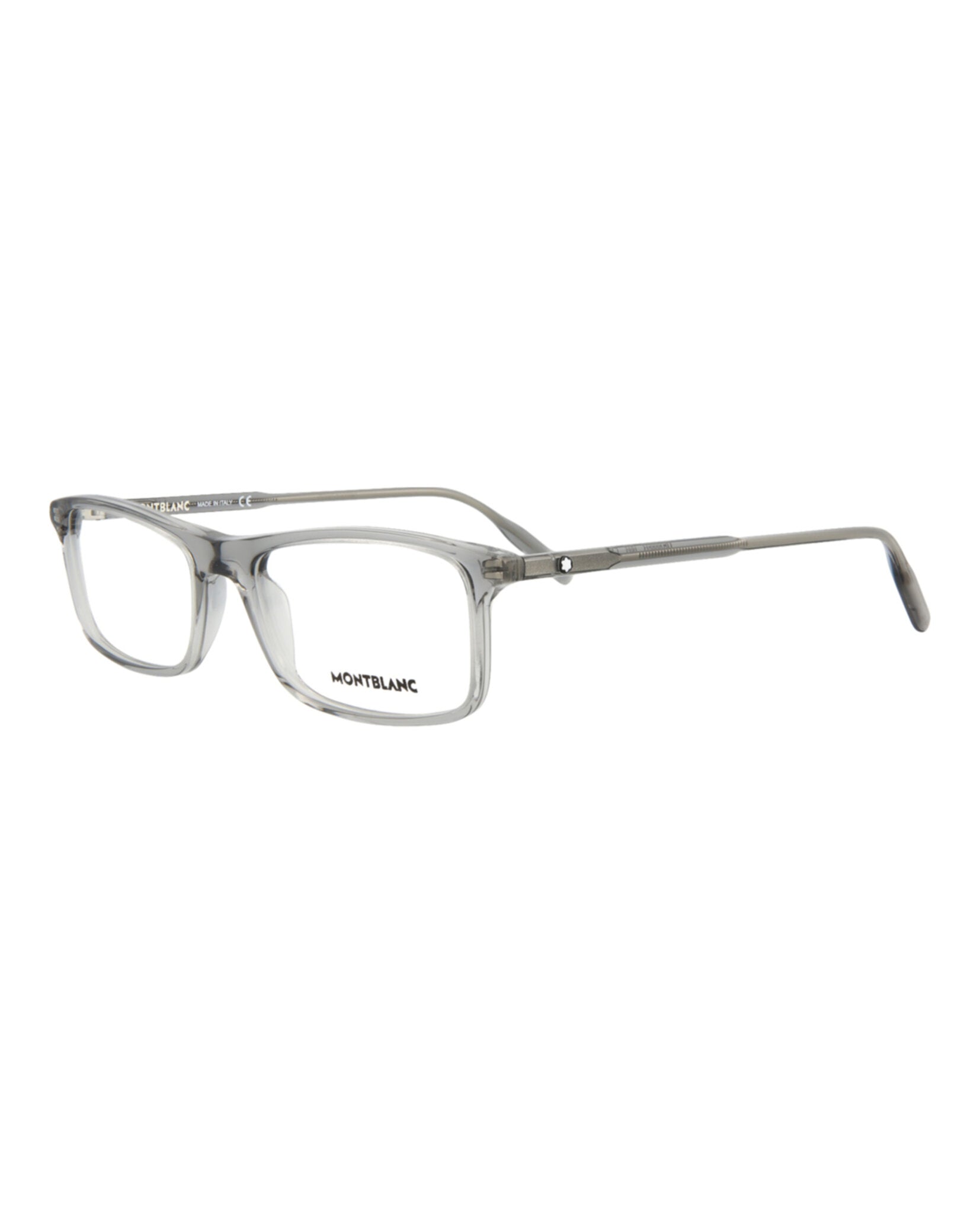 Montblanc Montblanc Mens Square/Rectangle Grey Grey Transparent Fashion Designer Eyewear
