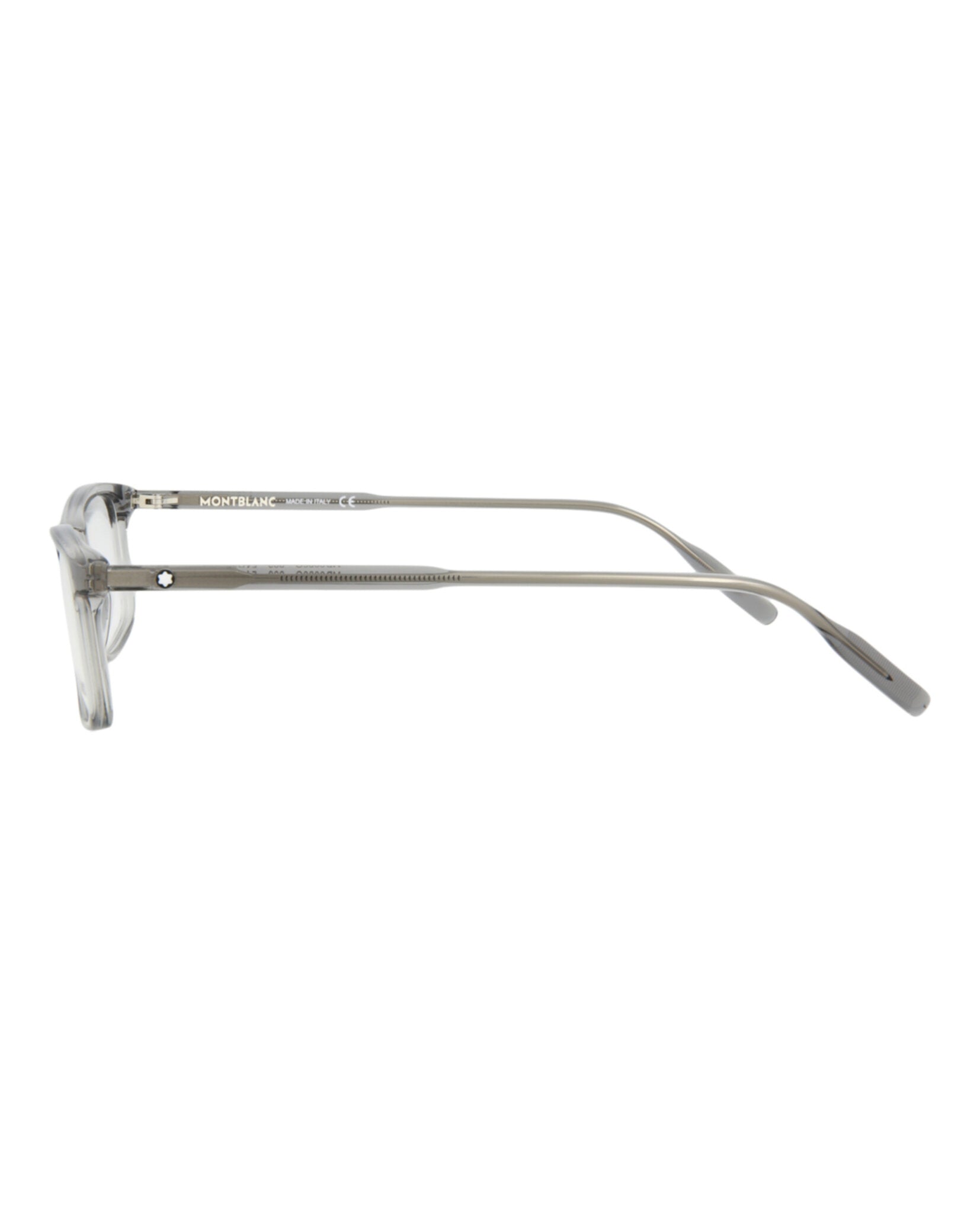 Montblanc Montblanc Mens Square/Rectangle Grey Grey Transparent Fashion Designer Eyewear