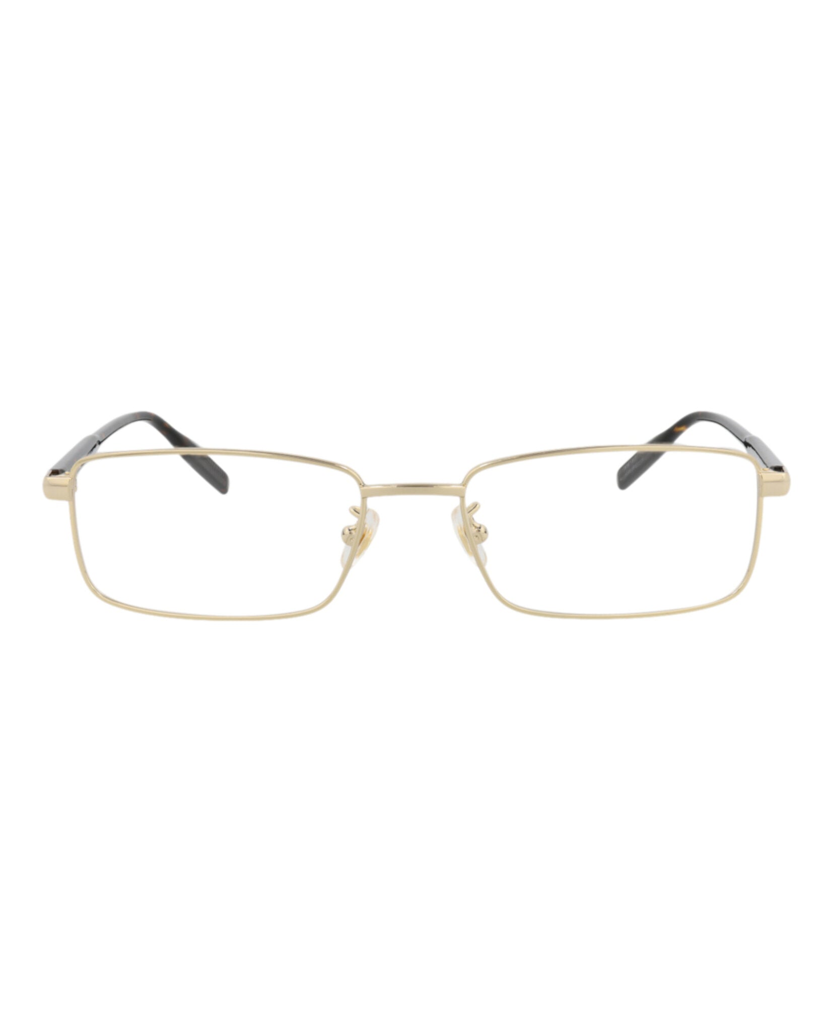 Montblanc Montblanc Mens Square/Rectangle Gold Havana Transparent Fashion Designer Eyewear