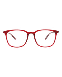 Montblanc Mens Square/Rectangle Burgundy Burgundy Transparent Fashion Designer Eyewear