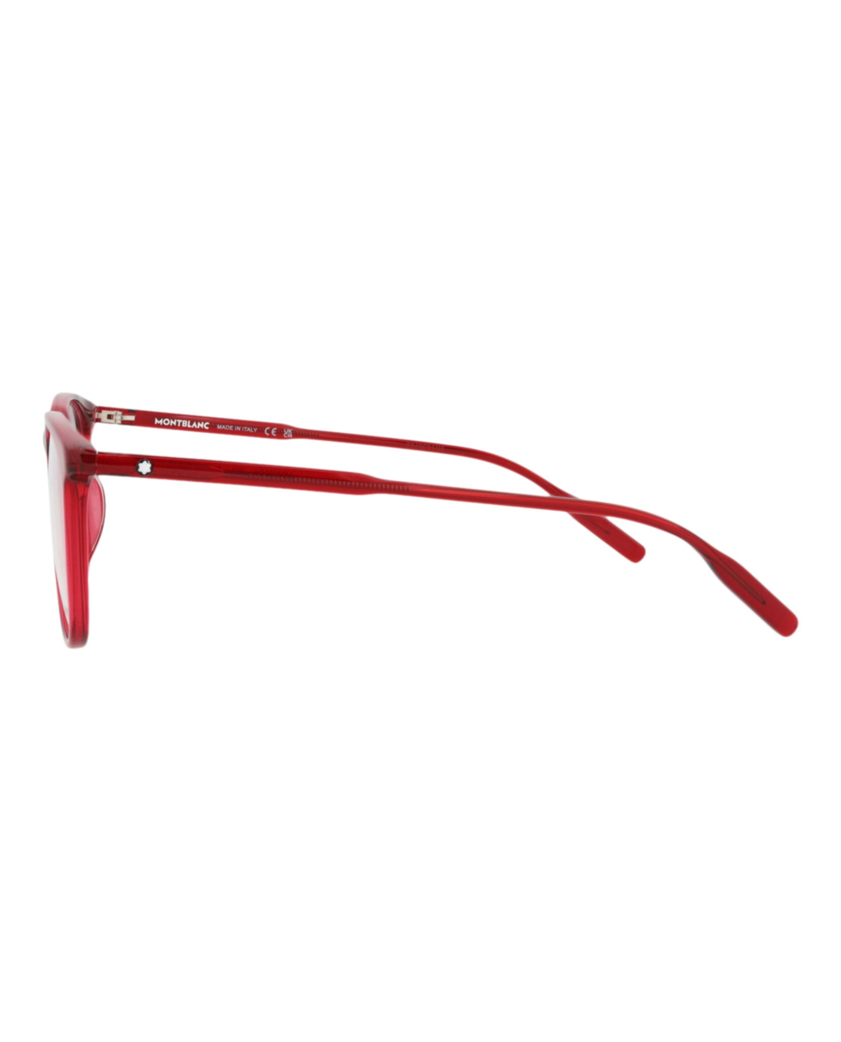 Montblanc Mens Square/Rectangle Burgundy Burgundy Transparent Fashion Designer Eyewear