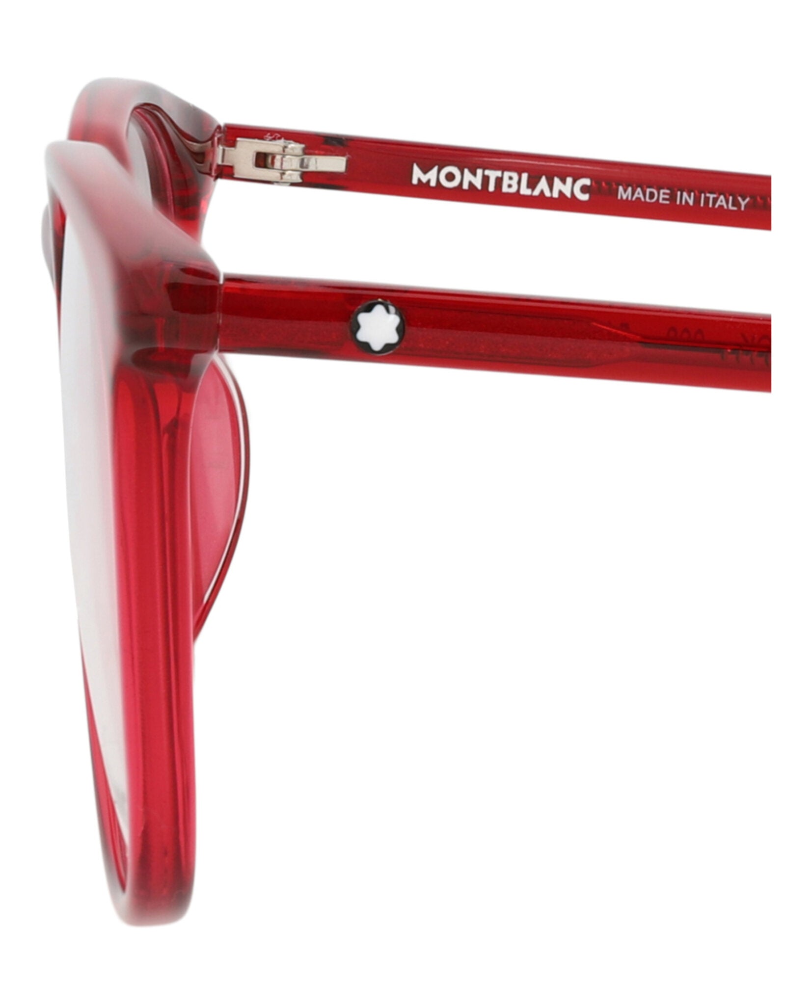 Montblanc Mens Square/Rectangle Burgundy Burgundy Transparent Fashion Designer Eyewear