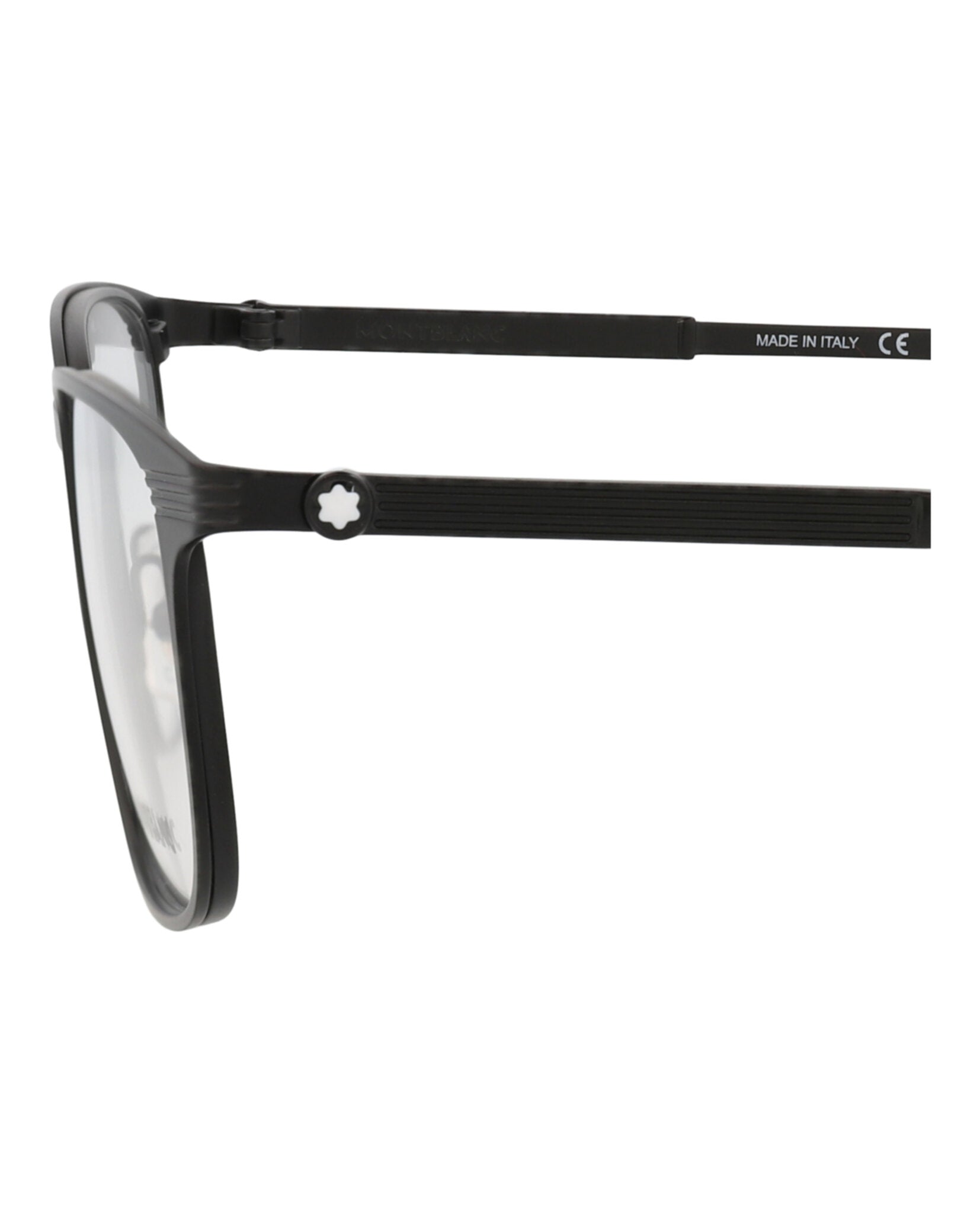Montblanc Montblanc Mens Square/Rectangle Black Black Transparent Fashion Designer Eyewear