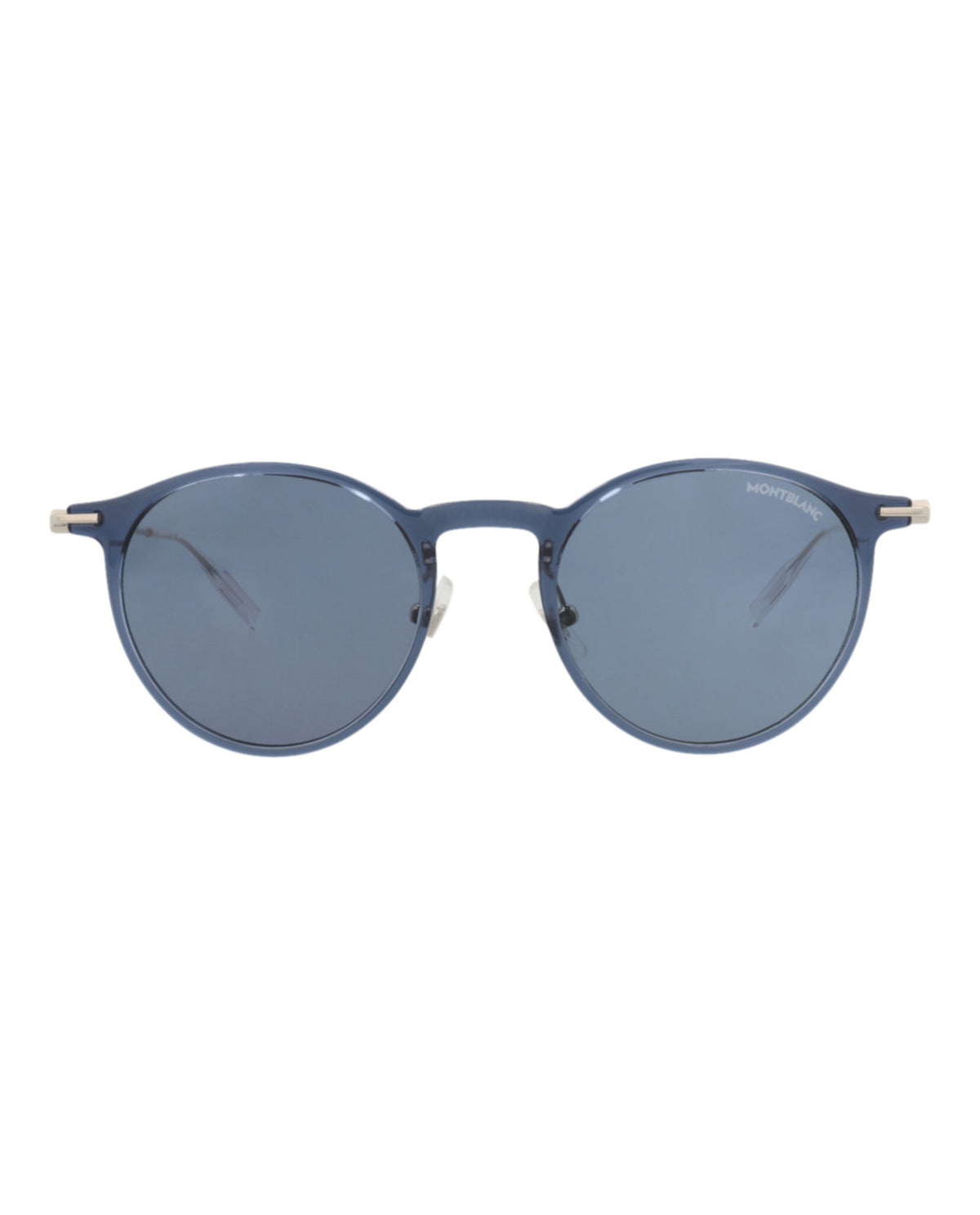 Montblanc Montblanc Mens Round/Oval Blue Silver Blue Fashion Designer Eyewear