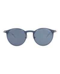 Montblanc Montblanc Mens Round/Oval Blue Silver Blue Fashion Designer Eyewear