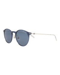 Montblanc Montblanc Mens Round/Oval Blue Silver Blue Fashion Designer Eyewear