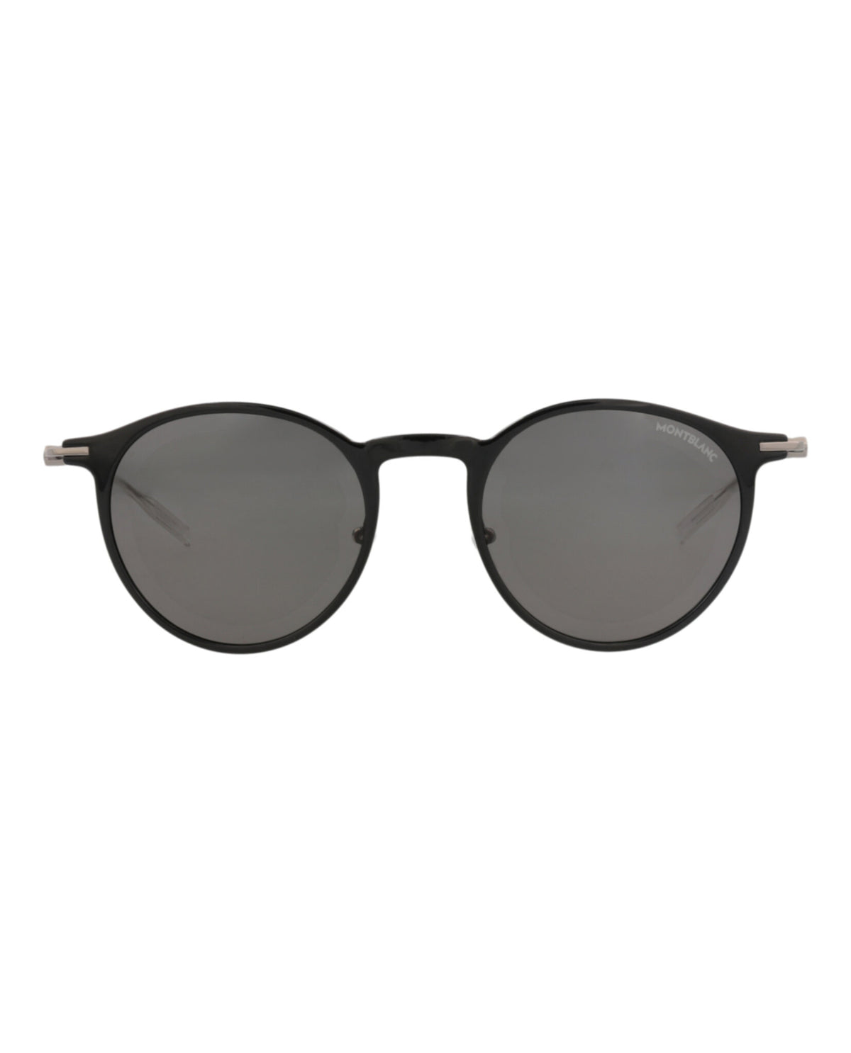 Montblanc Montblanc Mens Round/Oval Black Ruthenium Grey Fashion Designer Eyewear