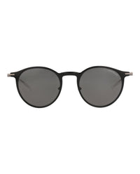 Montblanc Montblanc Mens Round/Oval Black Ruthenium Grey Fashion Designer Eyewear