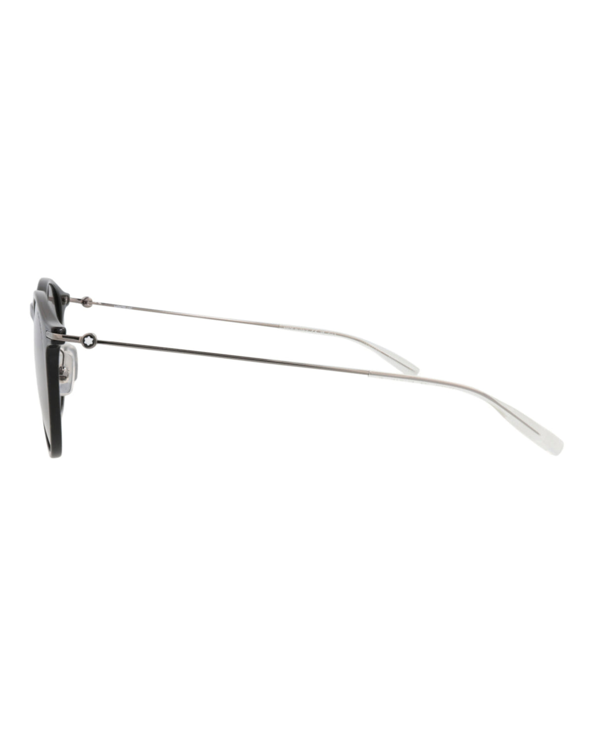 Montblanc Montblanc Mens Round/Oval Black Ruthenium Grey Fashion Designer Eyewear