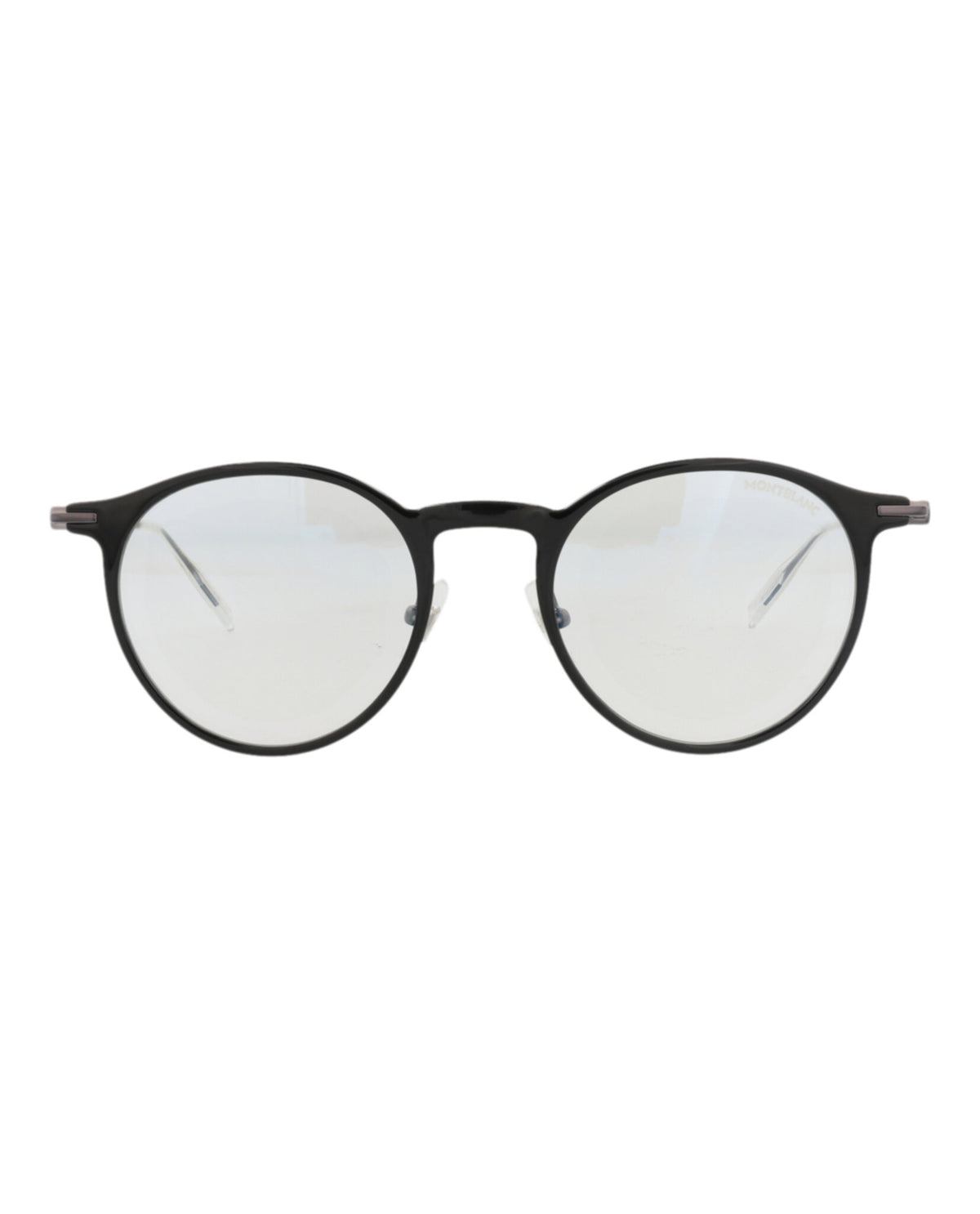 Montblanc Montblanc Mens Round/Oval Black Ruthenium Transparent Fashion Designer Eyewear