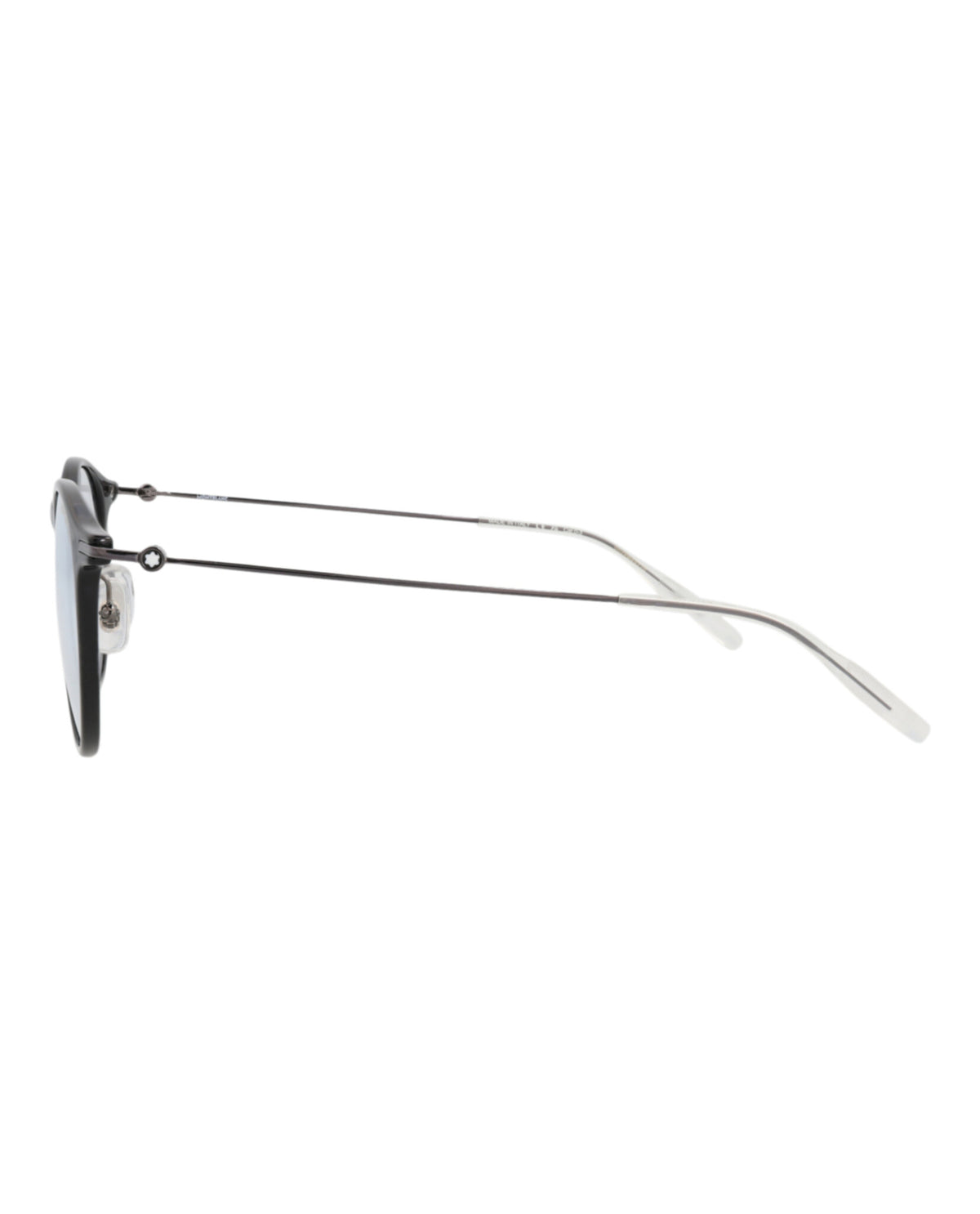 Montblanc Montblanc Mens Round/Oval Black Ruthenium Transparent Fashion Designer Eyewear