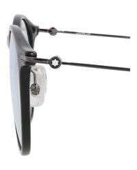 Montblanc Montblanc Mens Round/Oval Black Ruthenium Transparent Fashion Designer Eyewear