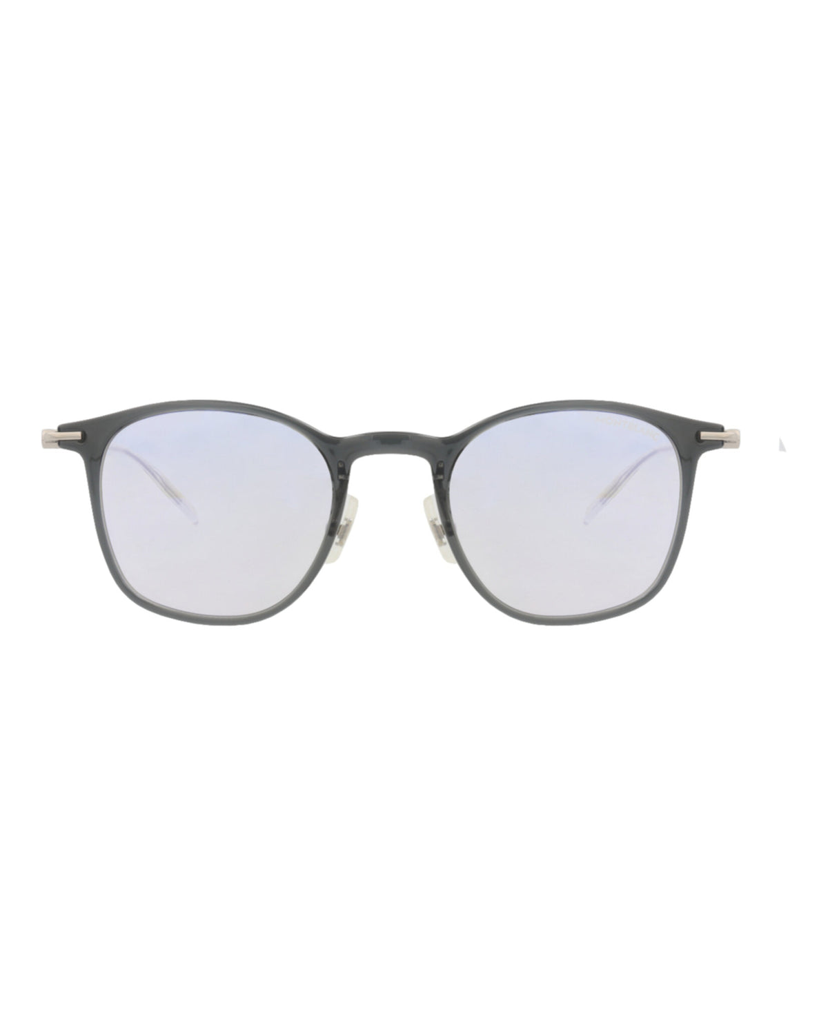 Montblanc Montblanc Mens Round/Oval Grey Silver Light Blue Fashion Designer Eyewear