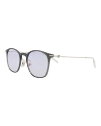 Montblanc Montblanc Mens Round/Oval Grey Silver Light Blue Fashion Designer Eyewear