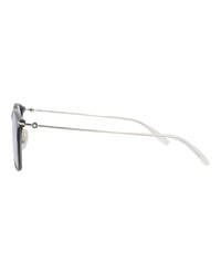 Montblanc Montblanc Mens Round/Oval Grey Silver Light Blue Fashion Designer Eyewear