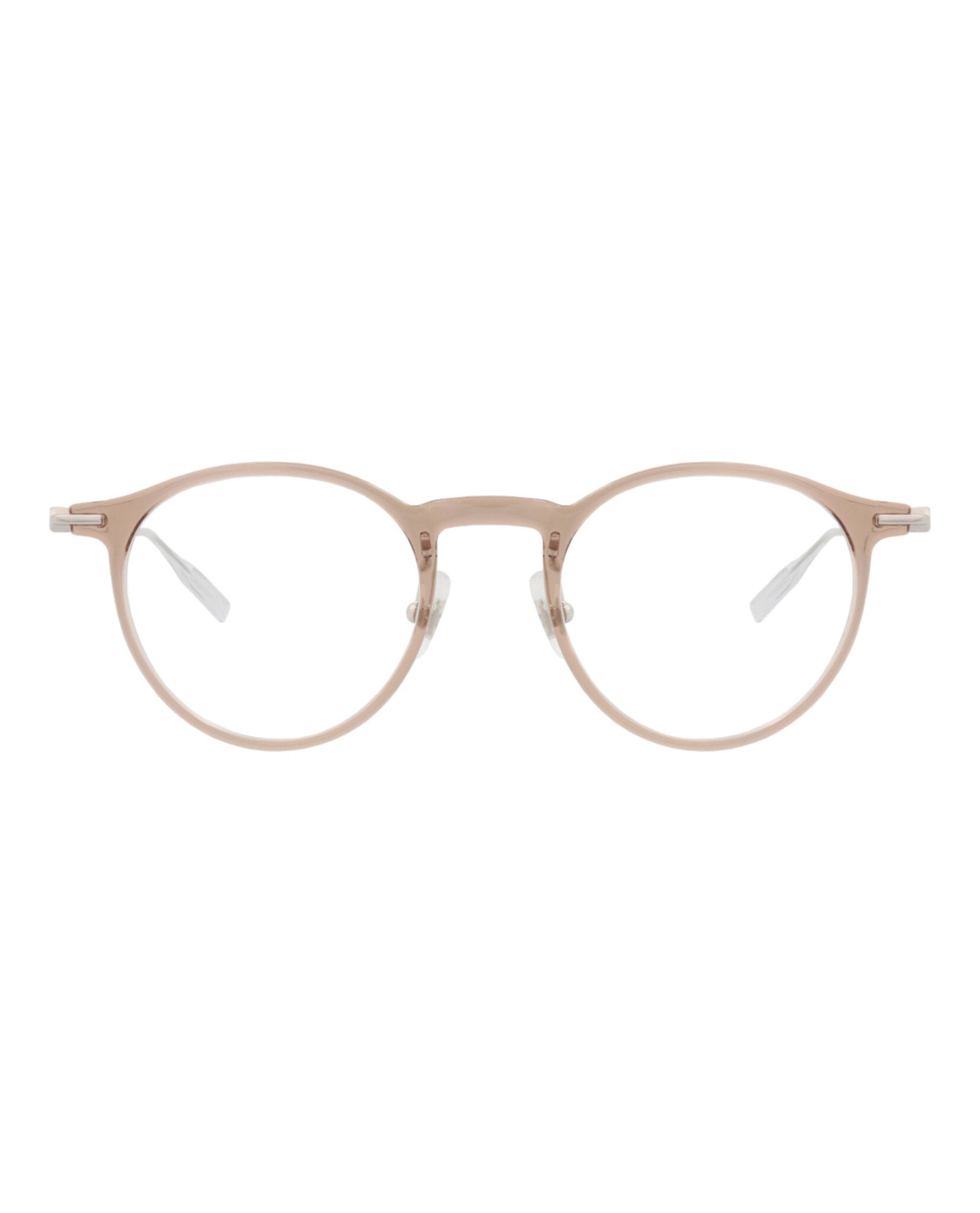 Montblanc Montblanc Mens Round/Oval Brown Silver Transparent Fashion Designer Eyewear