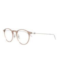 Montblanc Montblanc Mens Round/Oval Brown Silver Transparent Fashion Designer Eyewear