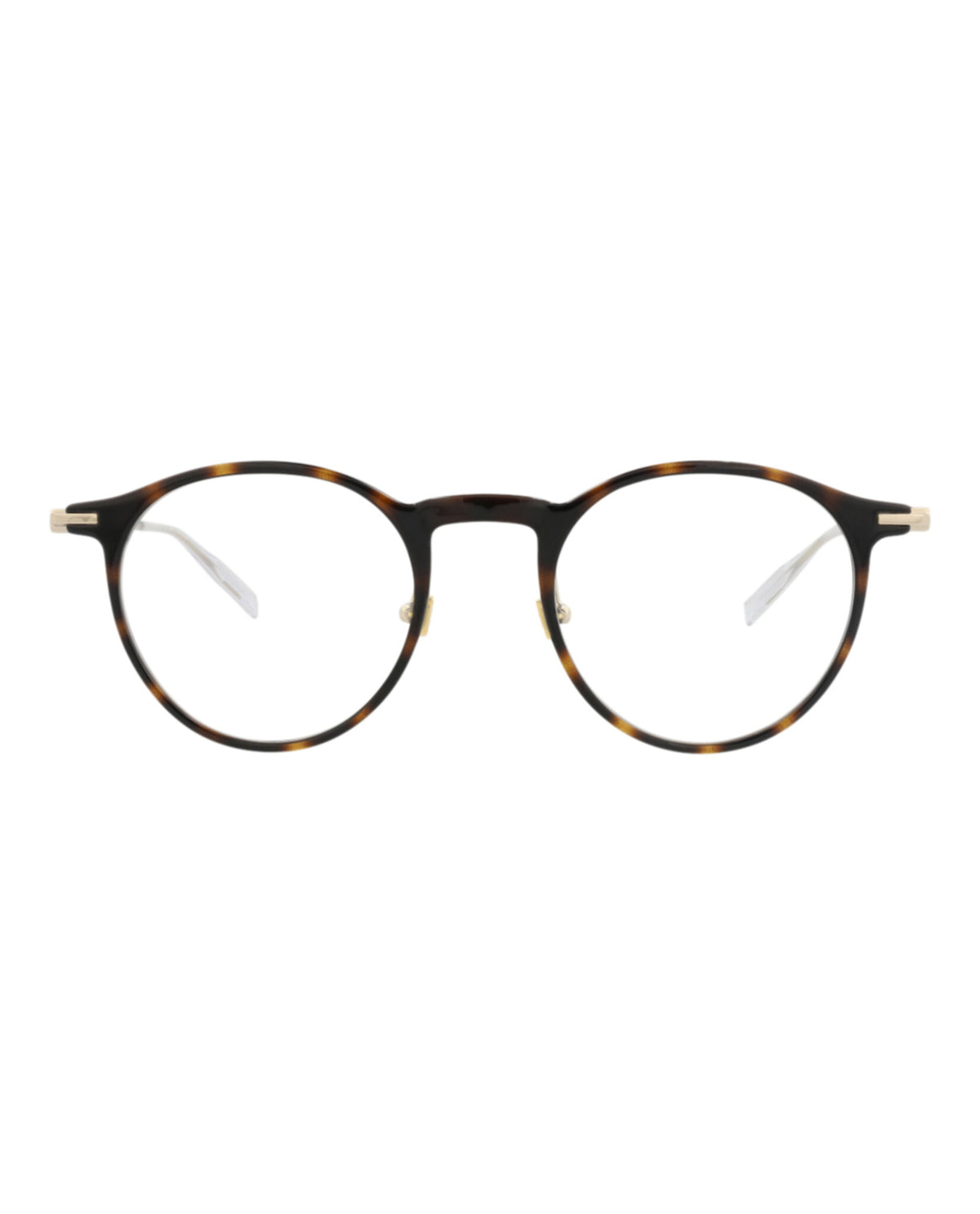 Montblanc Mens Round/Oval Havana Gold Transparent Fashion Designer Eyewear