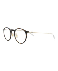 Montblanc Mens Round/Oval Havana Gold Transparent Fashion Designer Eyewear