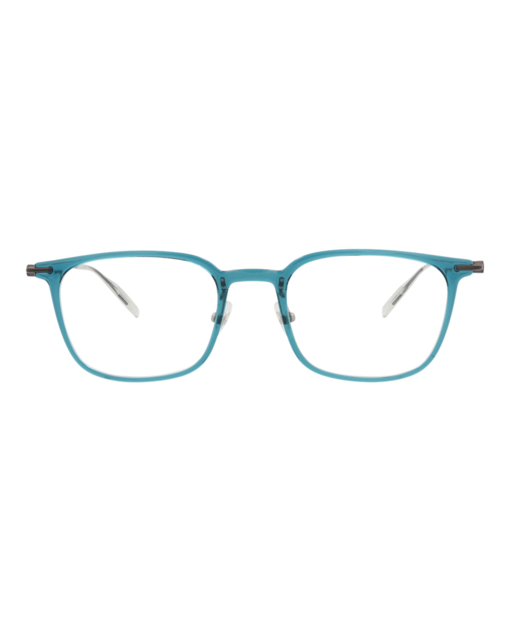 Montblanc Montblanc Mens Square/Rectangle Blue Ruthenium Transparent Fashion Designer Eyewear