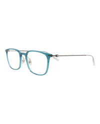 Montblanc Montblanc Mens Square/Rectangle Blue Ruthenium Transparent Fashion Designer Eyewear