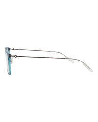 Montblanc Montblanc Mens Square/Rectangle Blue Ruthenium Transparent Fashion Designer Eyewear
