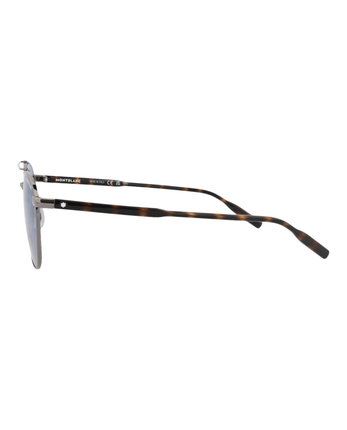 Montblanc Montblanc Mens Aviator Ruthenium Havana Blue Fashion Designer Eyewear