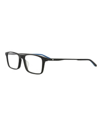 Montblanc Mens Square/Rectangle Black Black Transparent Fashion Designer Eyewear